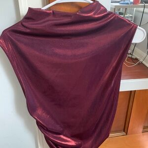 Maeve mock neck ruched shine tank